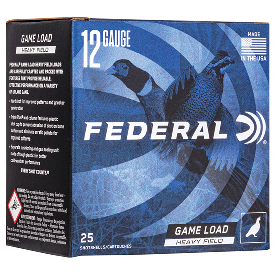 Federal GAME-SHOK FIELD, 12GA, 2.75" Barrel, 25 Rds, 1.25OZ, #4