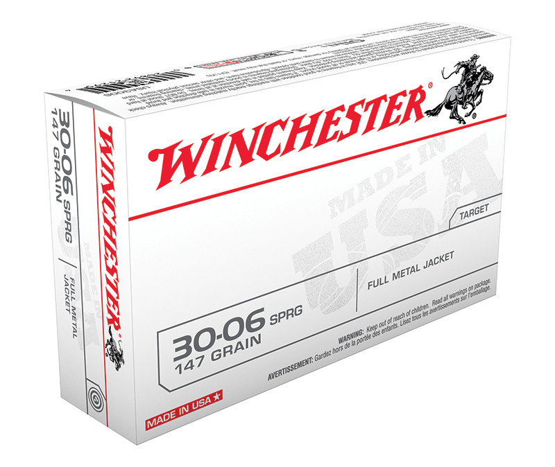 Winchester USA3006, 30-06 SPRG, 147gr FMJ, 20 Rds - 020892212954