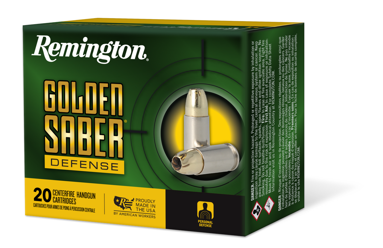 Remington Golden Saber Defense, 9mm Luger, 147 gr, Brass Jacketed Hollow Point - 047700488707