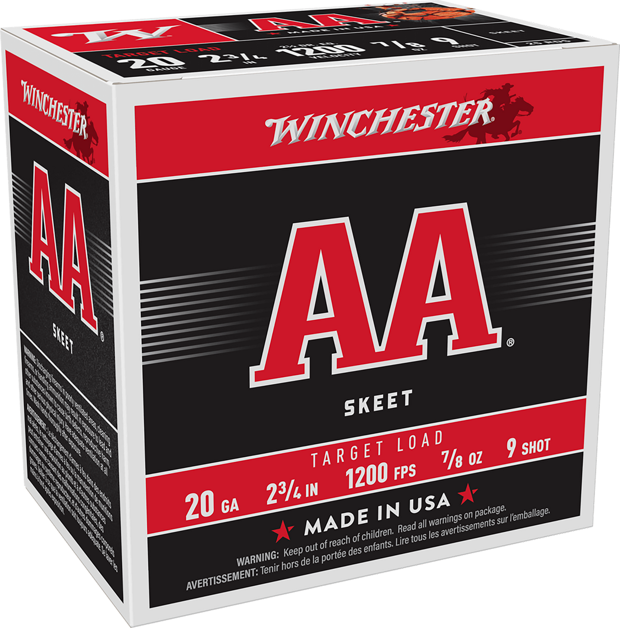 Winchester AA209 AA Target, 20 Gauge, 2.75" Length, 7/8 oz, #9 Shot - 020892004450