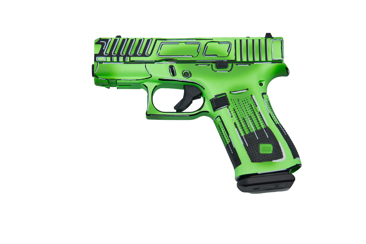 Glock 43XC, 9MM, 3.41" Barrel, 10 Rds, Anime Green