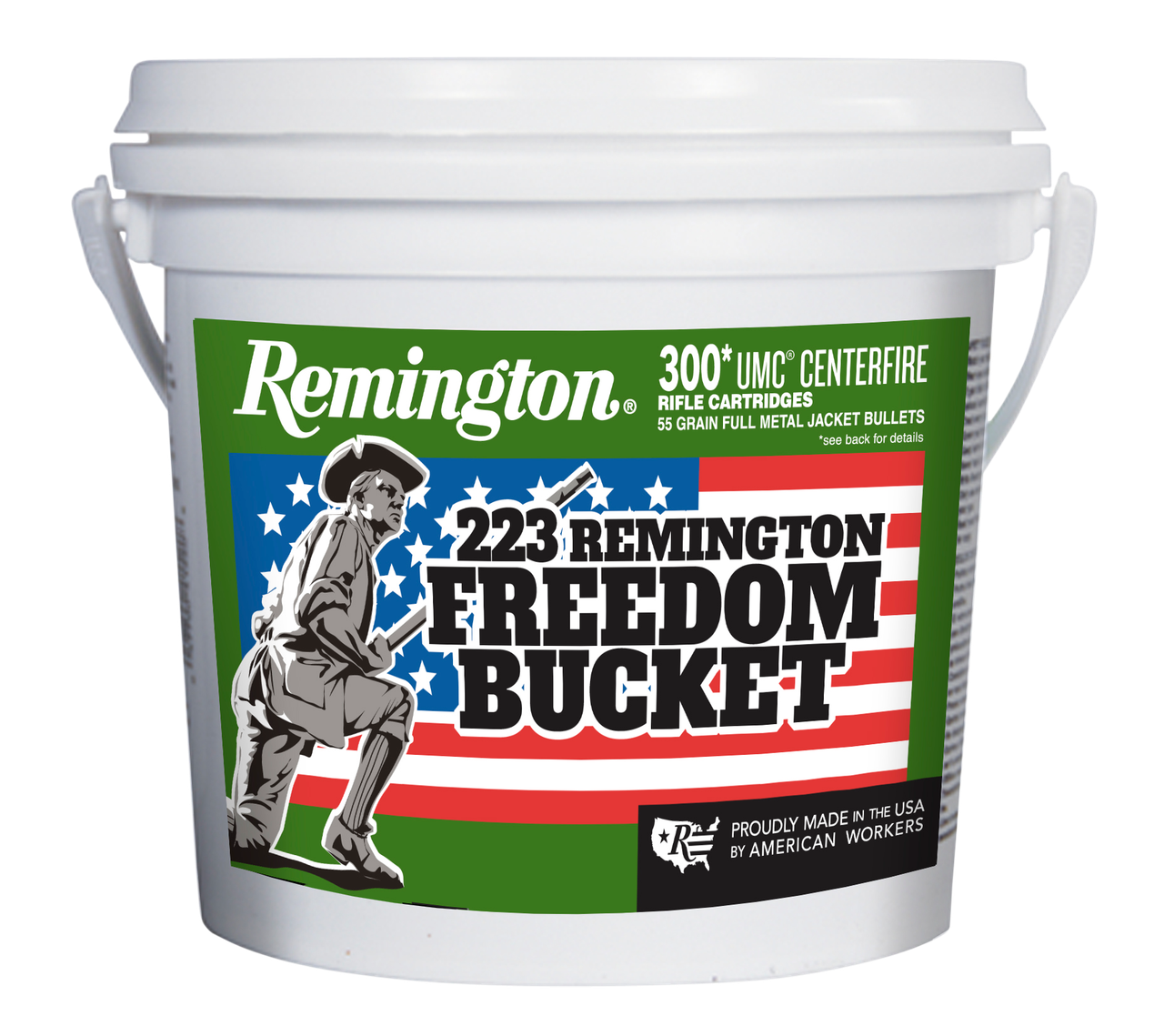 Remington UMC Freedom Bucket, 223 Rem, 55gr Full Metal Jacket, 300 Rounds - 047700471402
