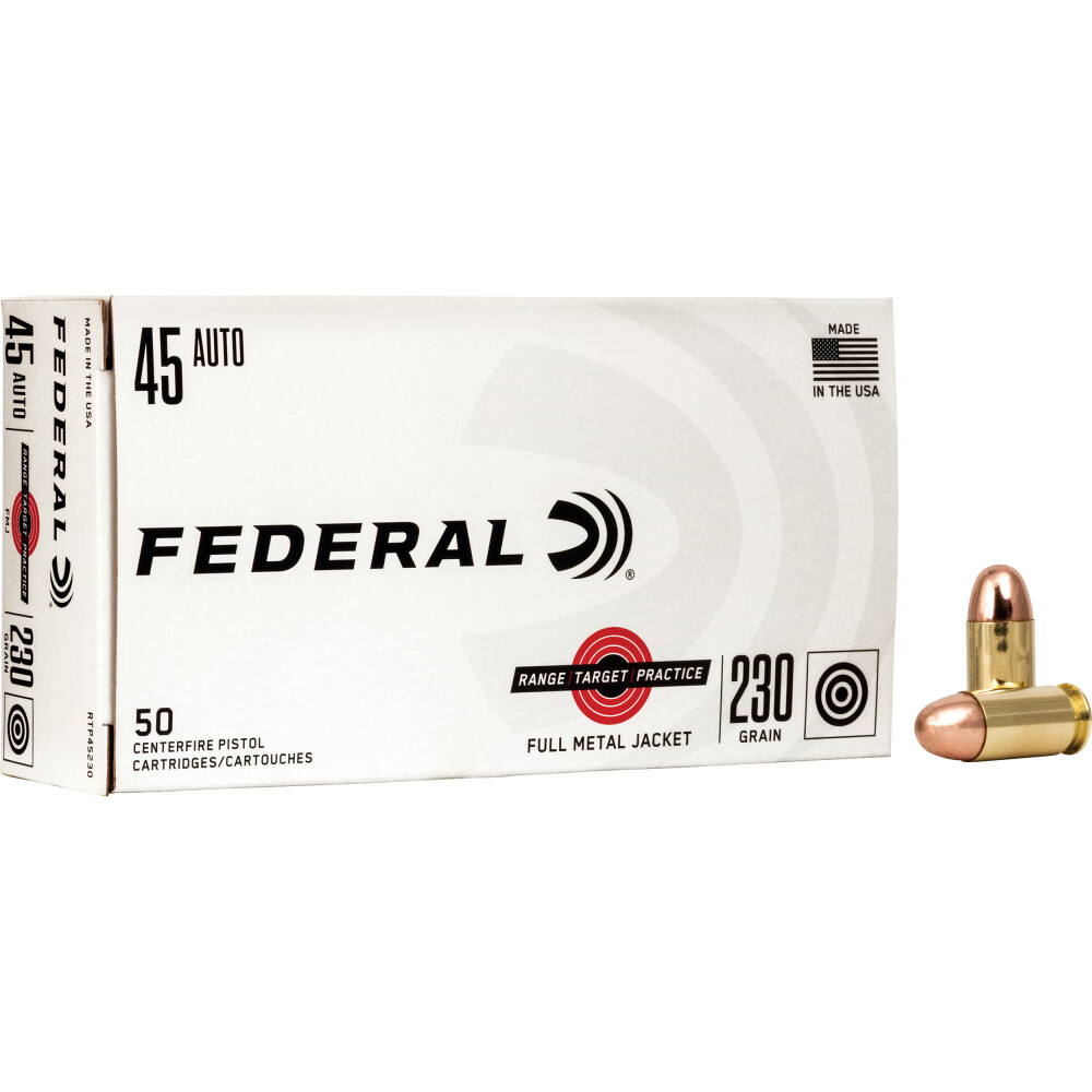 Federal Range & Target, .45 ACP, 230 gr, Full Metal Jacket, 50 Rds