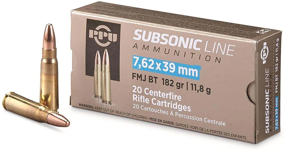 PPU PPS76239 Subsonic, 7.62x39mm, FMJBT, 182gr - 8605003817437