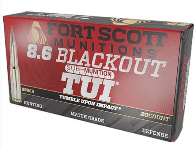 Fort Scott Munitions TUI, 8.6 Blackout, 285 gr, Solid Copper Spun, Match Grade - 758381722393
