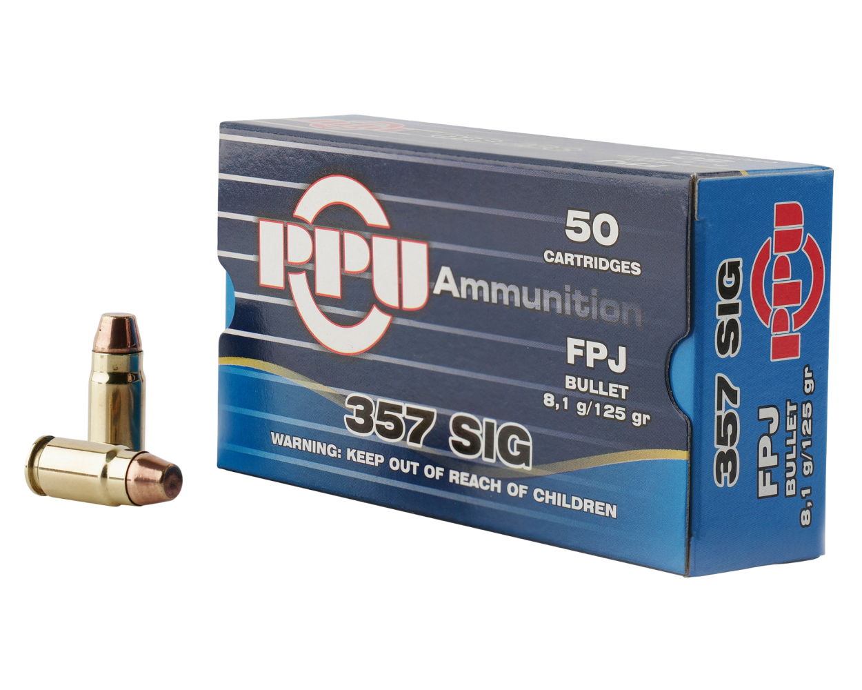 PPU PPH357S, 357 Sig, 125 Gr, 50 Rds, Brass Cased - 8605003812302