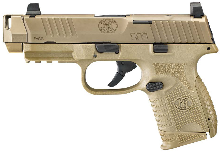 FN 509 Compact MRD Compensated, 9MM, 4.2″ Barrel, 10 Rds, Flat Dark Earth – 845737017859