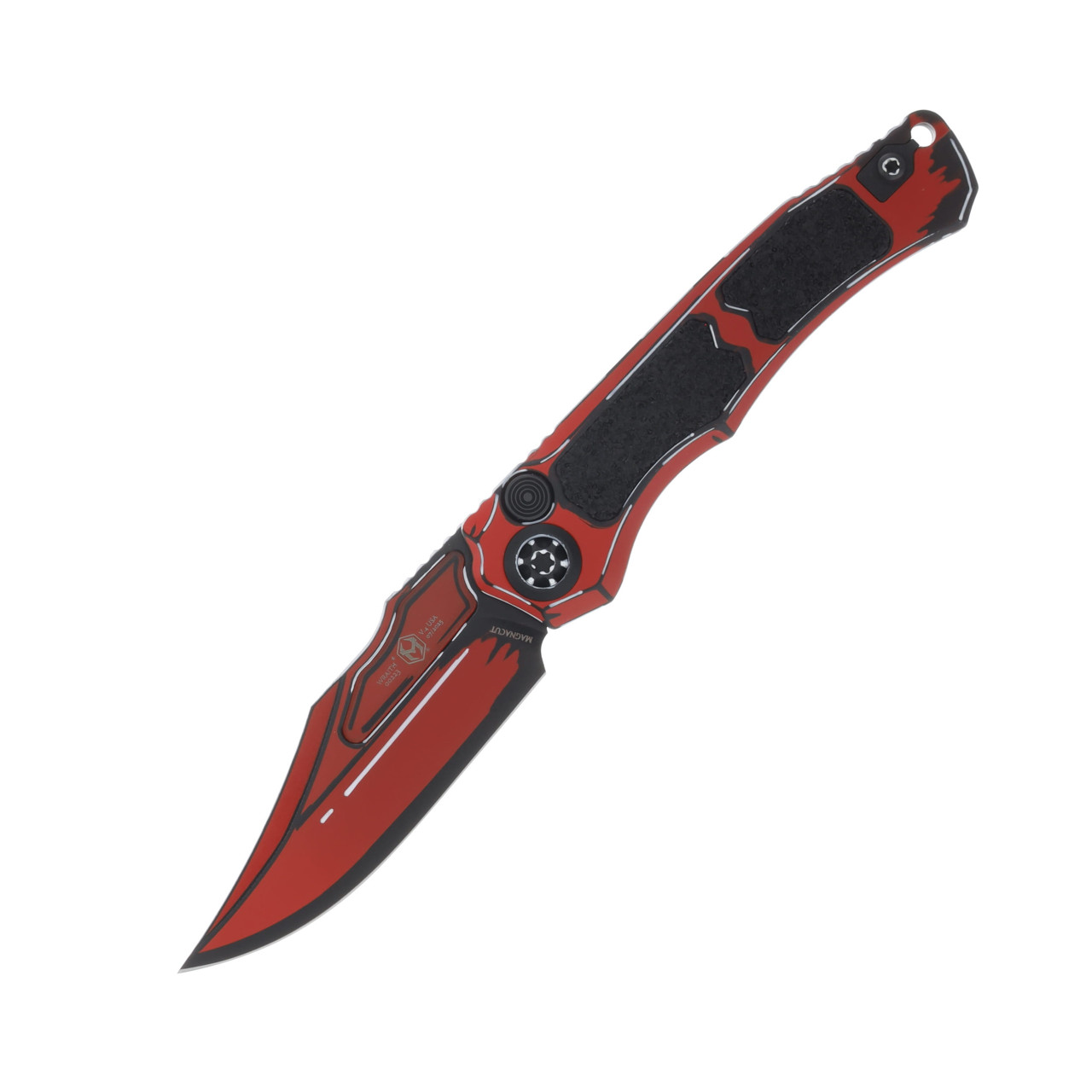 Heretic Knives Wraith V4 Auto, Bowie Blade, Cel-Shade Red with