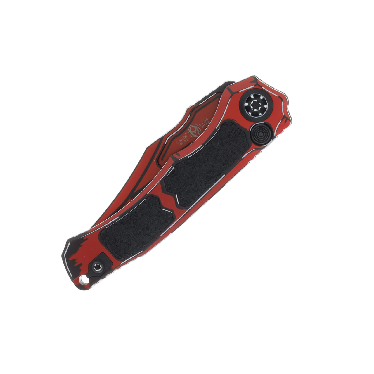Heretic Knives Wraith V4 Auto, Bowie Blade, Cel-Shade Red with