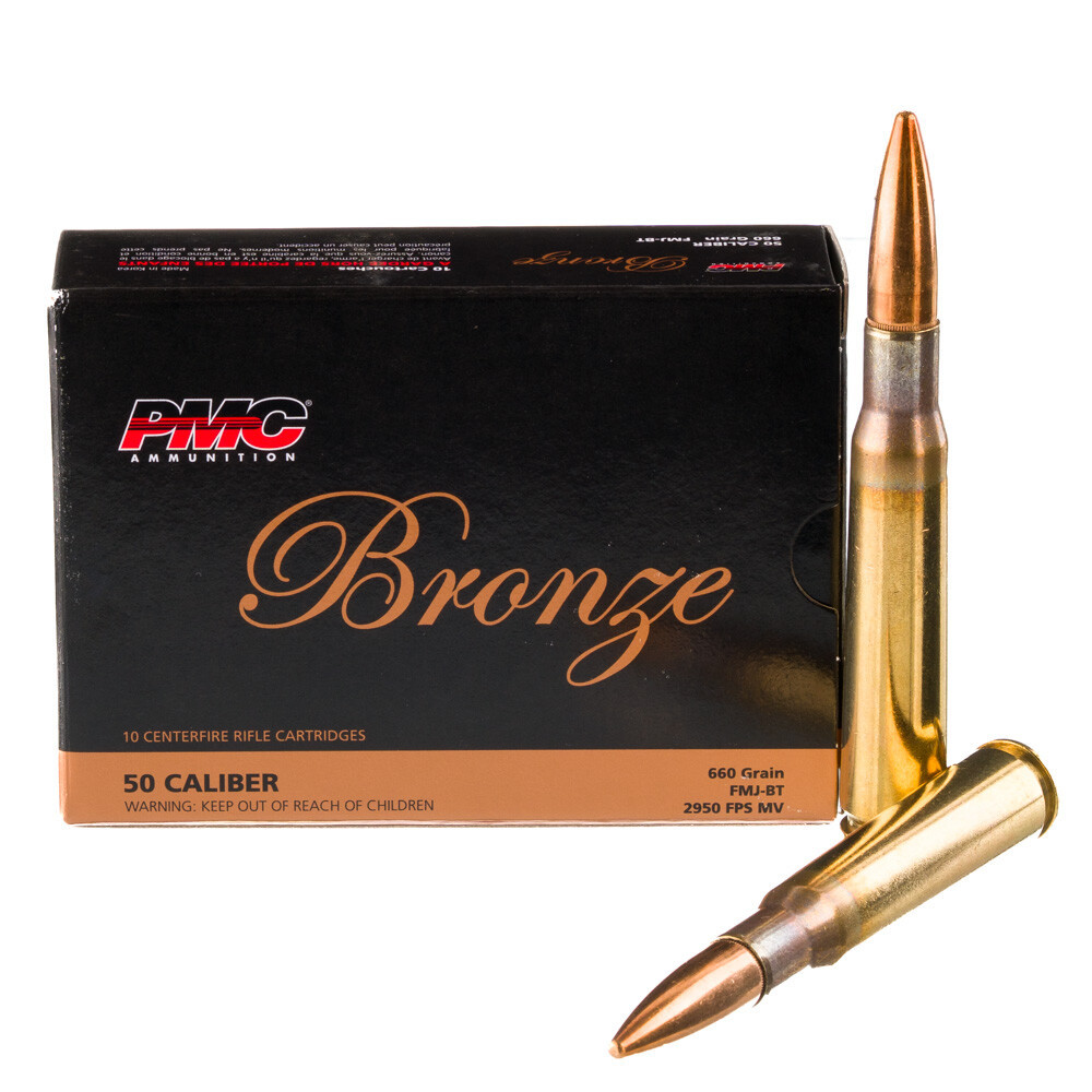 PMC Bronze 50 BMG, 660 Grain, FMJ-BT