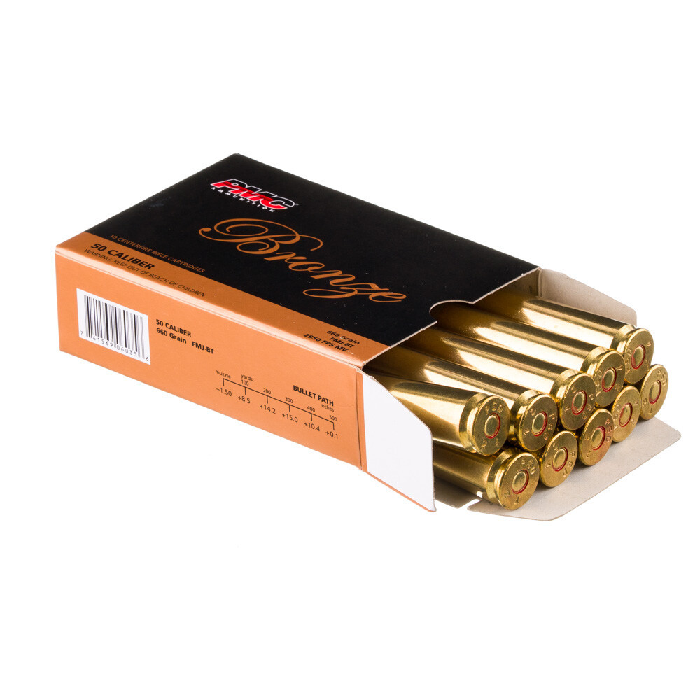 PMC Bronze 50 BMG, 660 Grain, FMJ-BT