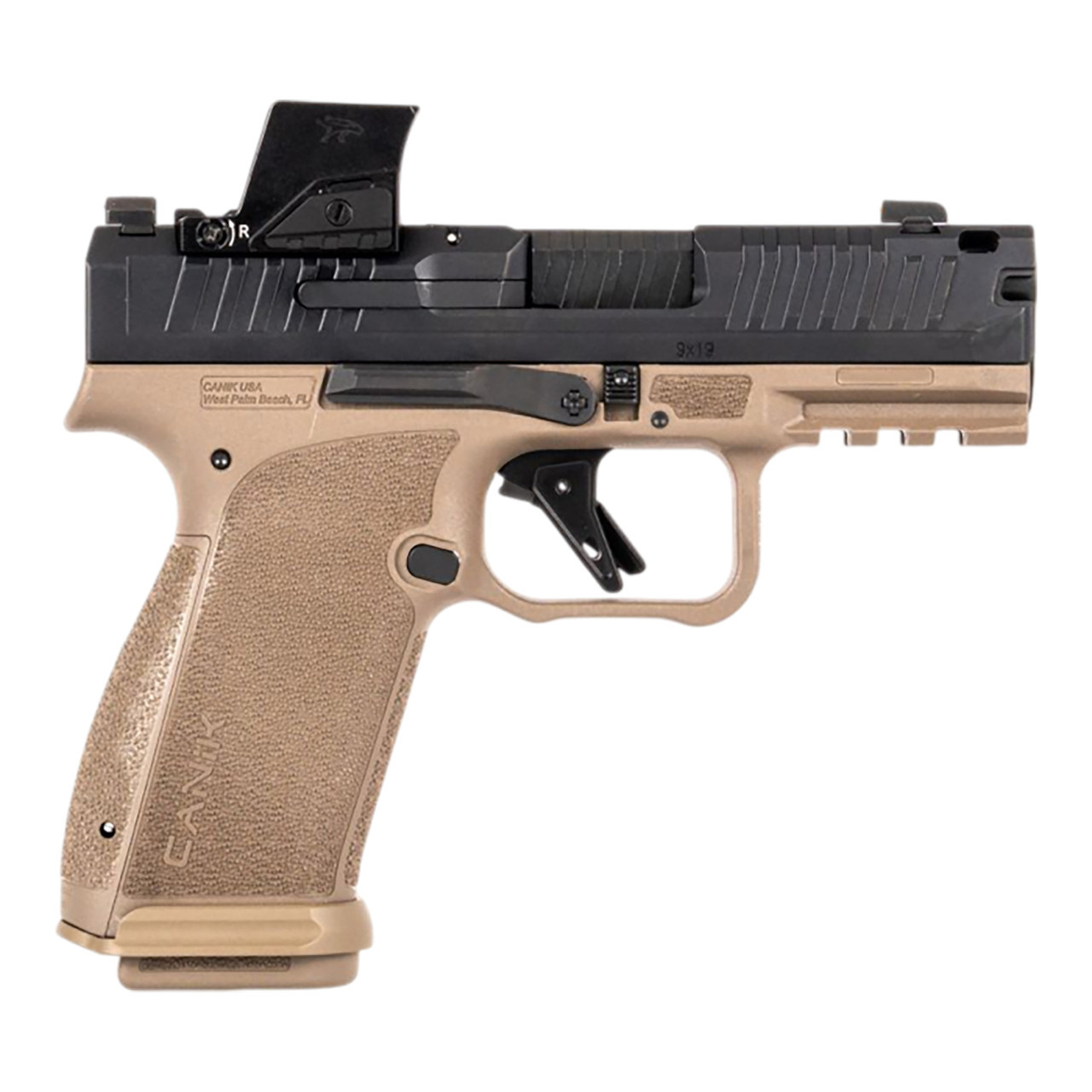 Canik Mete MC9 Prime, 9mm, black serrated steel slide, Flat Dark