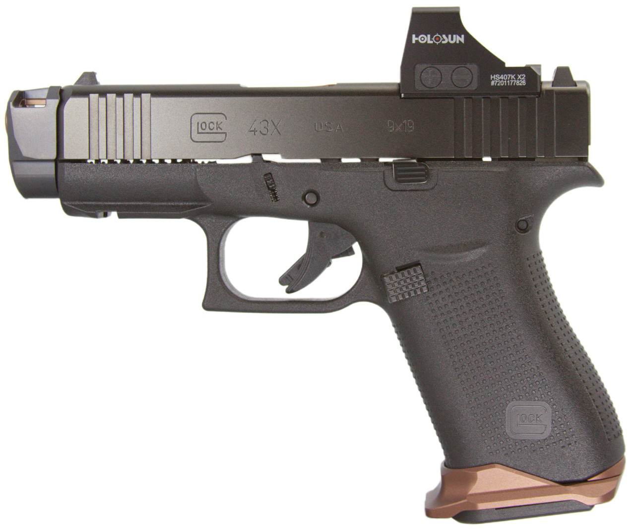 Glock 43X MOS w/ Holosun 407K & Radian Ramjet, 9MM, 4.17