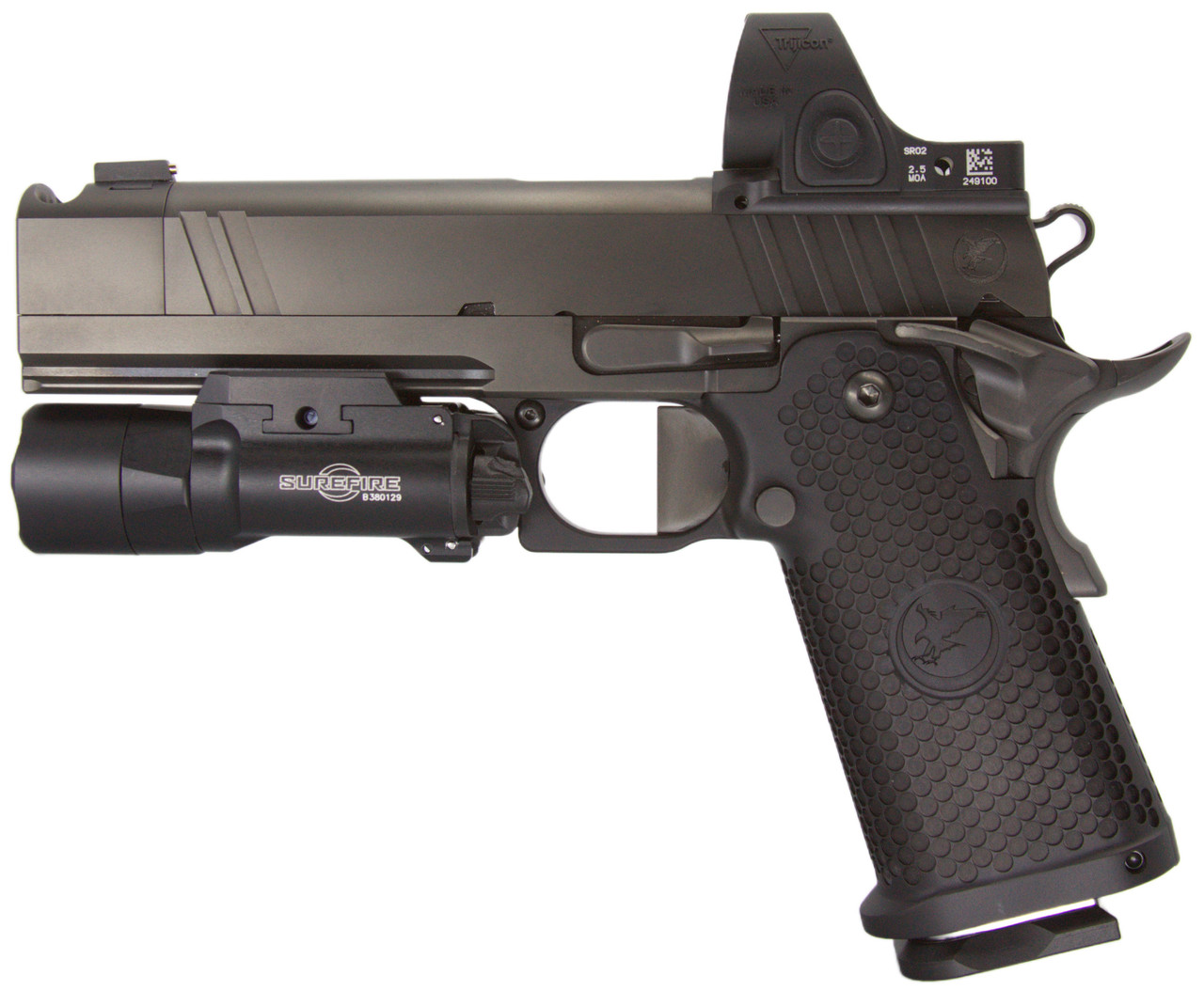 Nighthawk Custom Sandhawk Comp w/ 2.5 MOA Trijicon SRO, 9MM, 5.00