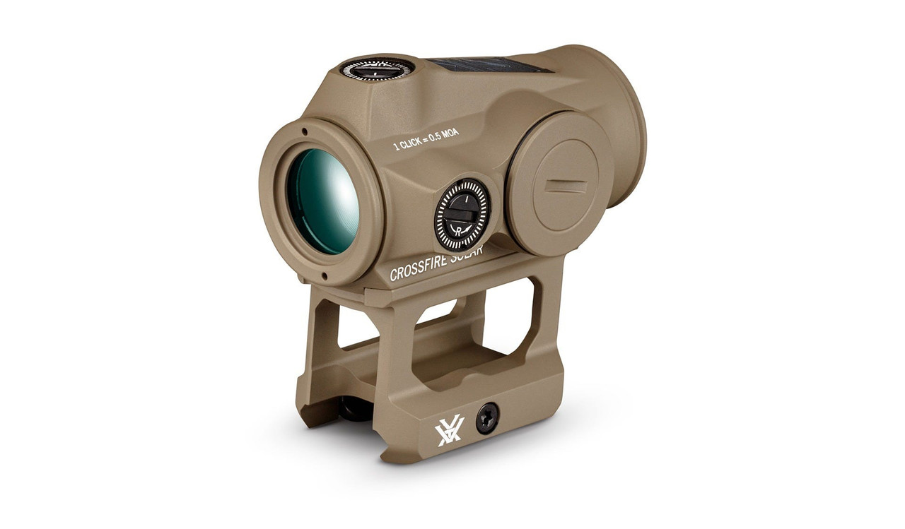 Vortex Crossfire II Solar Red Dot, 2 MOA Dot, 1X Power, Tan
