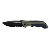 Smith & Wesson SW1100036, Spring Assisted Folding Knife, Black Oxide Finish 