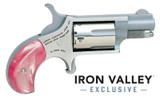 North American Arms Mini Revolver, Pink Pearlite Grip, .22 LR, 1.13" Barrel, 5 Rds, Stainless 