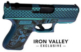 Glock G43X MOS, RMSc Optic Cut, 9MM, 3.41" Barrel, 10 Rds, Mermaid Edition Iridescent Blue 
