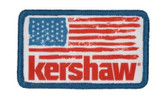 Kershaw USA Flag Woven Patch, Embroidered American Flag Design, Blue Border Finish, Red, White, Blue 