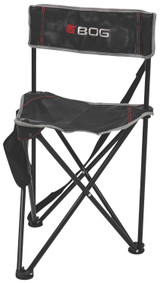 BOG Triple Play Chair, 3-Leg Hunting Chair, Textilene Seat, Exterior Mesh Pocket, Black 