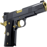 Dickinson Adam 1911 Acoustic, Shiny Black, .45 ACP, 5.00" Barrel, 8 Rds, Black And Gold 