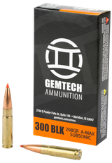 Gemtech Subsonic, .300 Blackout, 300 BLK, 208 Gr A-MAX 