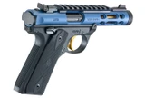 Ruger Mark IV 22/45 Lite, 22 LR, 4.40" Threaded Barrel, 10 Rds, Gold Trigger, Cobalt Kinetic Slate Anodized 