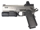 Nighthawk Custom BDS9 Government w/ Trijicon RMR Type 2 & Modlite PL350, 9MM, 5.00" Bull Barrel, 17 Rds, Silver / Black 