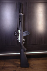 Shark Coast Tactical Ruger Mini-30 War Pig w/ TMP Wylde 30S Suppressor & Sig Sauer Romeo Red Dot, 7.62X39, 11.00" Barrel, 20 RDs, Synthetic Stock, Stainless 