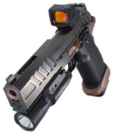 Race City Defense RC9 Government w/ Trijicon RMR HD 1 MOA & SureFire X300T-B Turbo, 9MM, 5.00" Ported Barrel, 20 RDs, Black DLC w/ Brushed Flats & Rose Gold Parts 