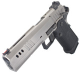 Nighthawk Custom BDS9 Government Pistol, 9MM, 5.00" Crowned Bull Barrel, 17 RDs, Silver/Black DLC Two-Tone 