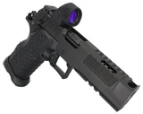 Jacob Grey Nox 9 Gentleman Series w/ Trijicon SRO 2.5 MOA Green Dot, 9MM, 5.00" Barrel, 18 RDs, V6 Ported & Compensated, 2.5 lb CRT Trigger, Midnight Black 