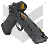 Taran Tactical Innovations JW4 Pit Viper, w/ Trijicon SRO, 9MM, 5.00" Compensated Barrel, 20 Rds, Black/Polished Steel 