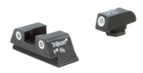 Trijicon Bright & Tough Night Sights, Green/Tritium White Outline, Glock 42/43 Small Frame - 719307212626 