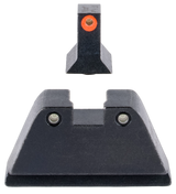 Trijicon GL201C601134 Suppressor/Optic Height Sights, Green/Tritium Orange Outline Front Sight, Green/Tritium Black Outline Rear Sight, Fits Glock 17/17L/19/22 - 719307620605 