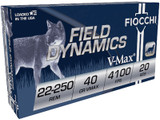 Fiocchi 22250HVB, 22-250 REM, 40 Grain V-Max, 20 Rds - 762344711034 