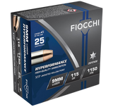 Fiocchi 9XTP25 Hyperformance, 9mm Luger, 115 Grain, XTP Hollow Point, 25 Rounds - 762344710488 