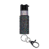 Sabre Jeweled Pepper Spray, Snap Clip Keychain, Twist Lock Safety, Jeweled Black 