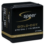 Speer Gold Dot 270 Caliber, 115 Grain Soft Point, 50 Count - 604544635881 