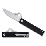 Spyderco Essenza, 3.19" N690Co Blade, Black Aluminum Handle, Satin Finish - 716104000692 