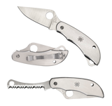 Spyderco Clipitool, Stainless Steel Handle, Part Serrated Blade - 716104009787 Spyderco Clipitool, Stainless Steel Handle, Part Serrated Blade - 716104009787
