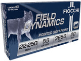 Fiocchi 22250B, 22-250 Rem, 55 Grain, PSP, 20 Rds - 762344707433 