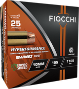 Fiocchi 10BA Hyperformance 10mm, 155 Grain, 25 Rds Per Box, 200 Rds Per Case - 762344713427 