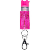 Sabre Jeweled Pepper Spray, Snap Clip Keychain, Jeweled Pink 