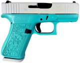 Glock G43X, 9MM, 3.41" Barrel, 10 Rds, Robin Egg Blue Cerakote - 850072948102 