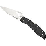 Spyderco Byrd Cara Cara 2 Lightweight, 3.75" Part Serrated Blade, Black FRN Handle - 716104401581 