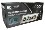 Fiocchi 57JF35 Hyperformance, 5.7x28mm, 35 Grain, 50 Rounds, Jacketed Frangible - 762344713137 