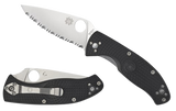 Spyderco Tenacious Lightweight, Part Serrated, Black Bi-Directional Texturing - 716104013913 Spyderco Tenacious Lightweight, Part Serrated, Black Bi-Directional Texturing - 716104013913