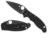 Spyderco Manix 2, 3.37" Black DLC Blade, G10 Handle, Ball Bearing Lock - 716104008254 
