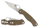 Spyderco C81MPCW2 Military 2, Brown Canvas Micarta, CPM Cru-Wear Blade, Stonewashed - 716104016709 Spyderco C81MPCW2 Military 2, Brown Canvas Micarta, CPM Cru-Wear Blade, Stonewashed - 716104016709